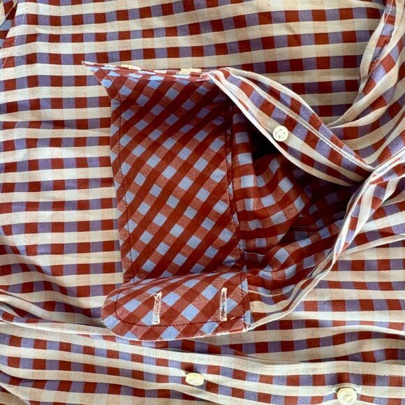 Robert Graham Long Sleeve Cotton Button Down Classic Fit Shirt Blue Plaid XL - Picture 3 of 14